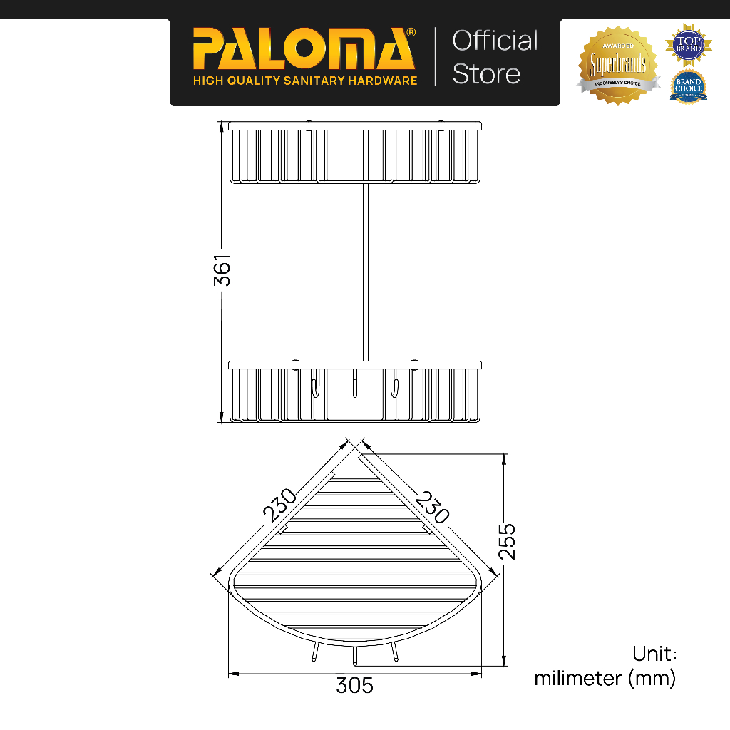 Jual PALOMA BAP 5137 Rak Sudut Tempat Sabun Batang Holder Soap Rack ...