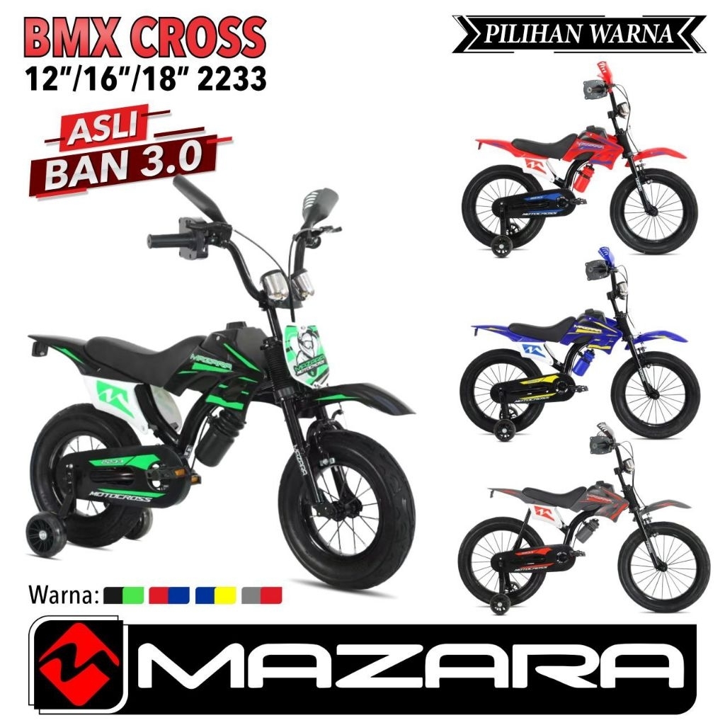 Jual SEPEDA BMX CROSS UKURAN 12(2255)18(2233) | Shopee Indonesia