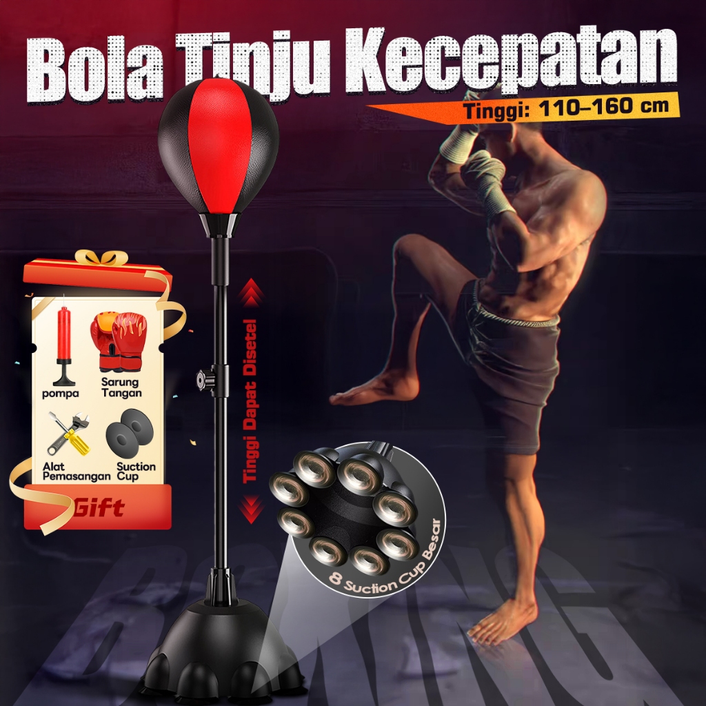 Jual samsak/Boxing Speed Ball Standing Portable/alat latihan tinju ...