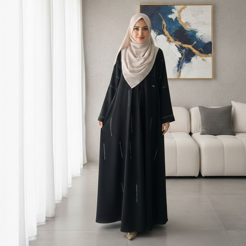 Tamara shabeera Abaya Dress Series Tanpa Hijab Bahan Sabrina Anti UV Abaya Gamis Terbaru daily and formal (Eksklusif)