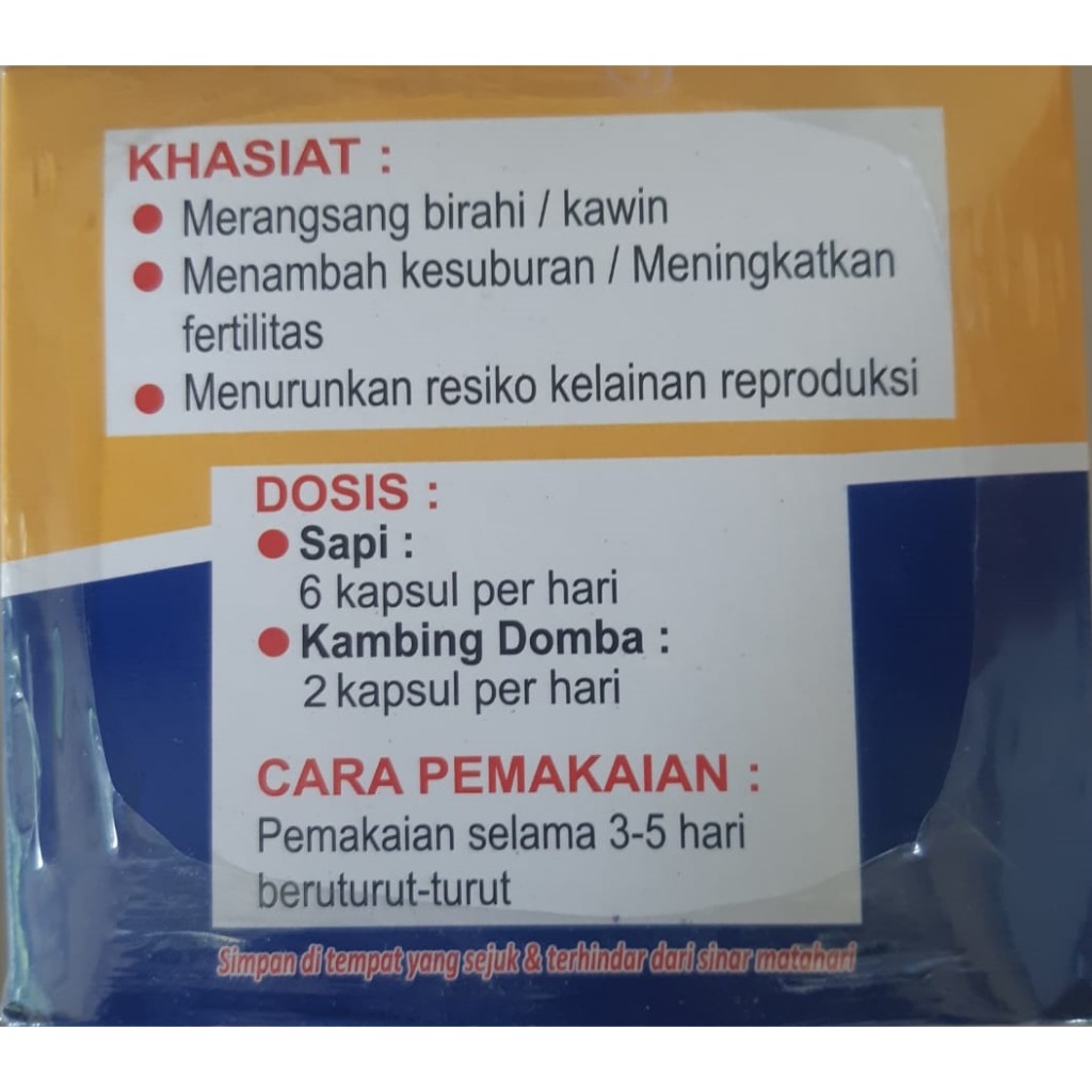 Jual E-Plus Perangsang Kawin Kesuburan Hewan 40 Kapsul Sapi Kambing ...