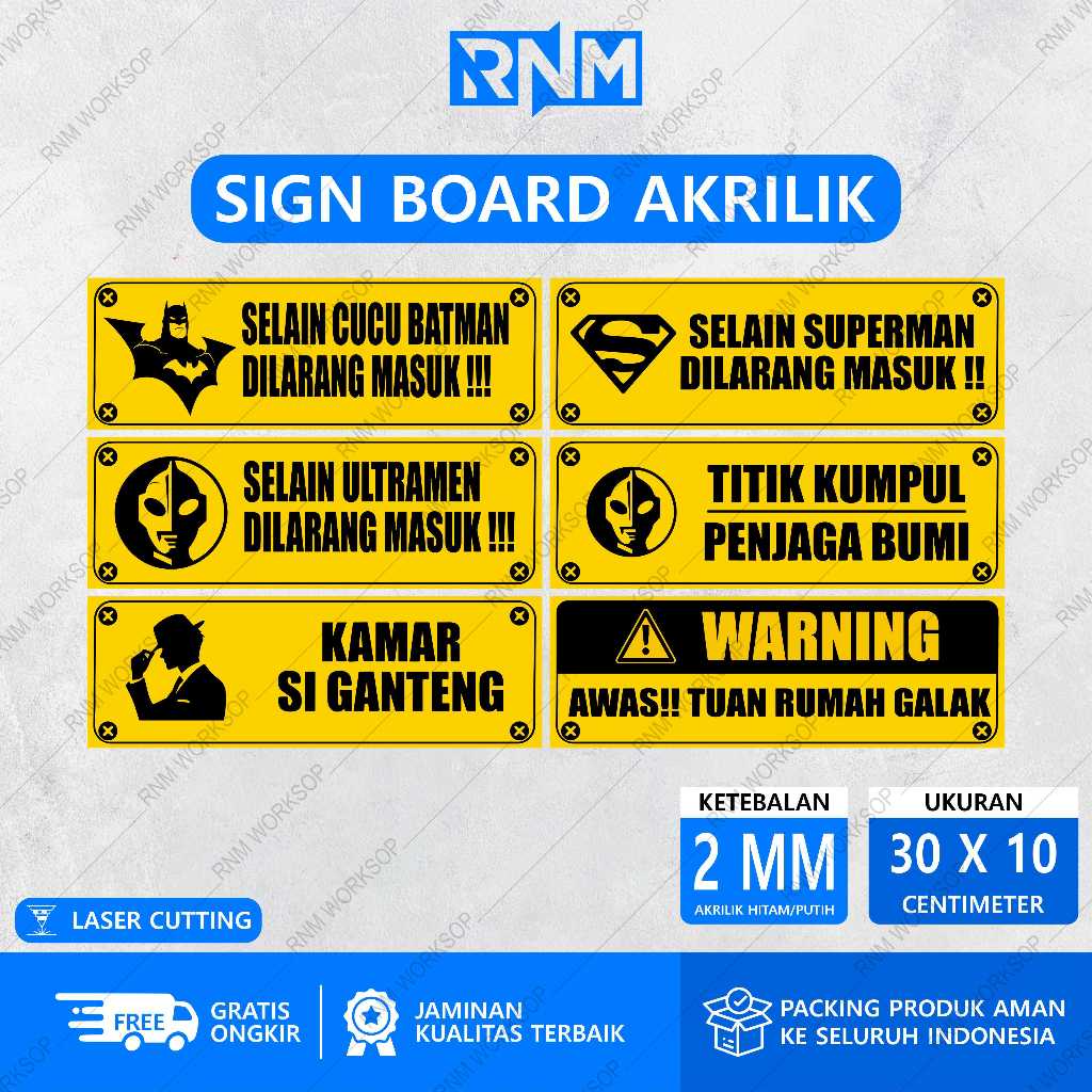 Jual SIGN BOARD AKRILIK SIGN KATA - KATA LUCU UNTUK PINTU KAMAR 30 X 10 ...
