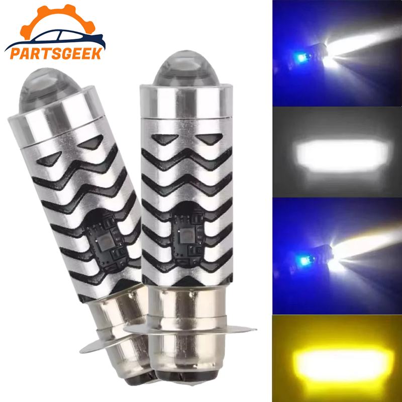 PartsGeek Lampu led H6 motor super terang CR7 Lampu laser motor- 2 Mode High Low Beam untuk Lampu Senja-COD
