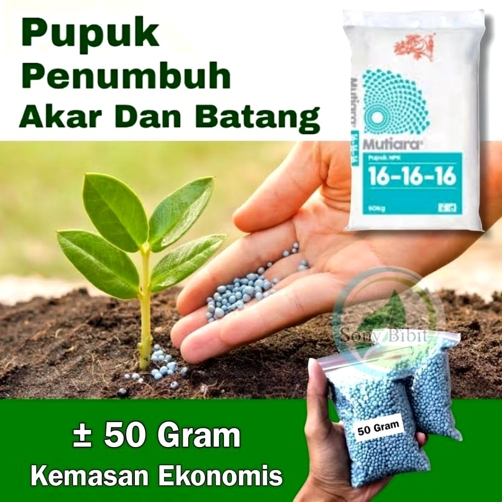 Pupuk NPK Mutiara kemasan 50 gram Eceran