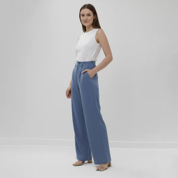 YAOMA Harlowe Straight Pants Ocha Wear High Waisted Culotte Celana Panjang Kulot Wanita