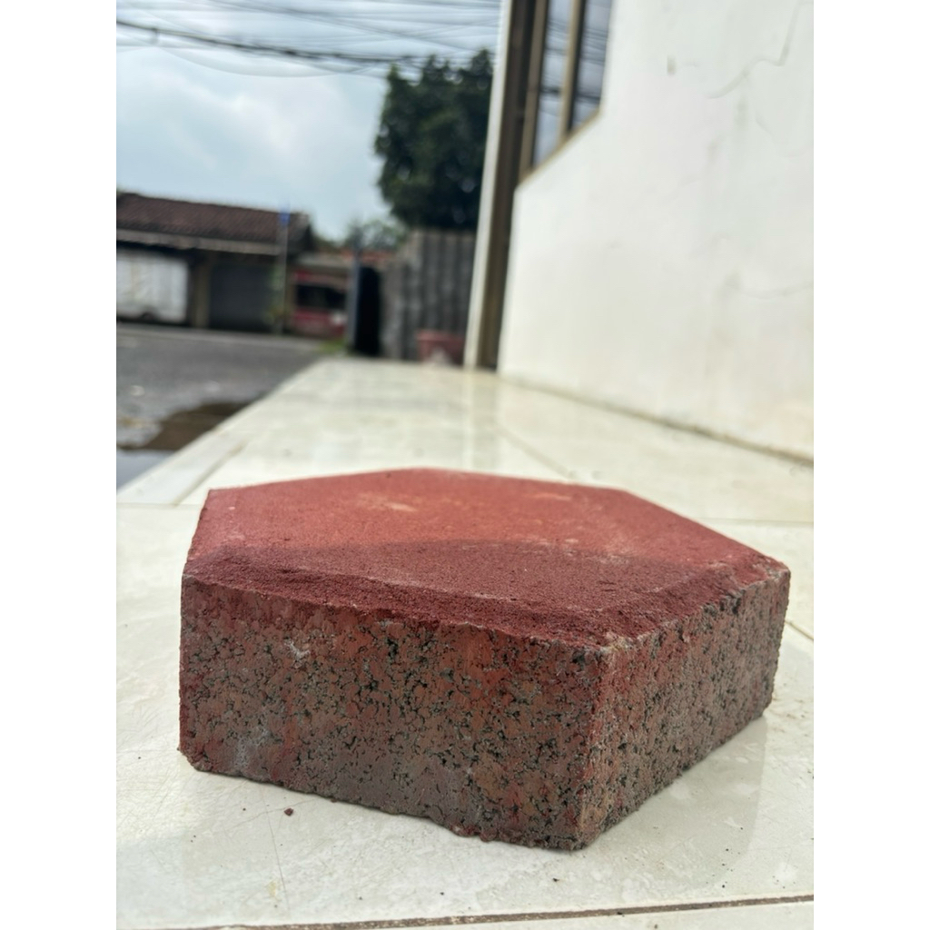 Jual paving block, konblok , conblock , hexagon merah, segi enam merah ...