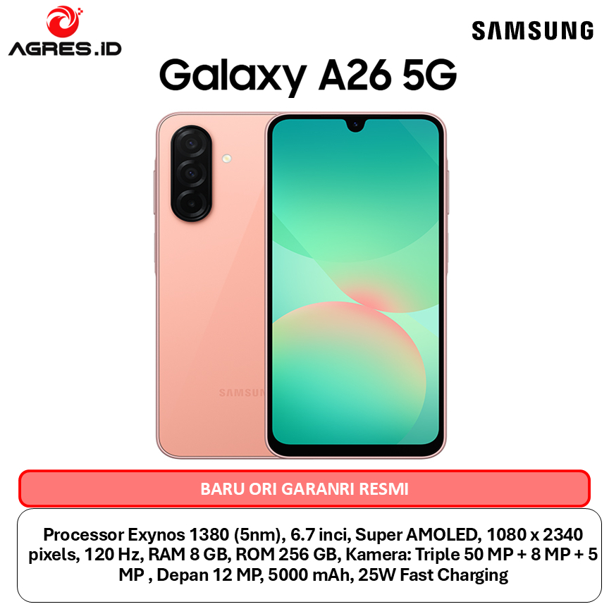 Jual SAMSUNG GALAXY A26 5G 8GB 256GB Exynos 1380 - Super AMOLED 120Hz ...