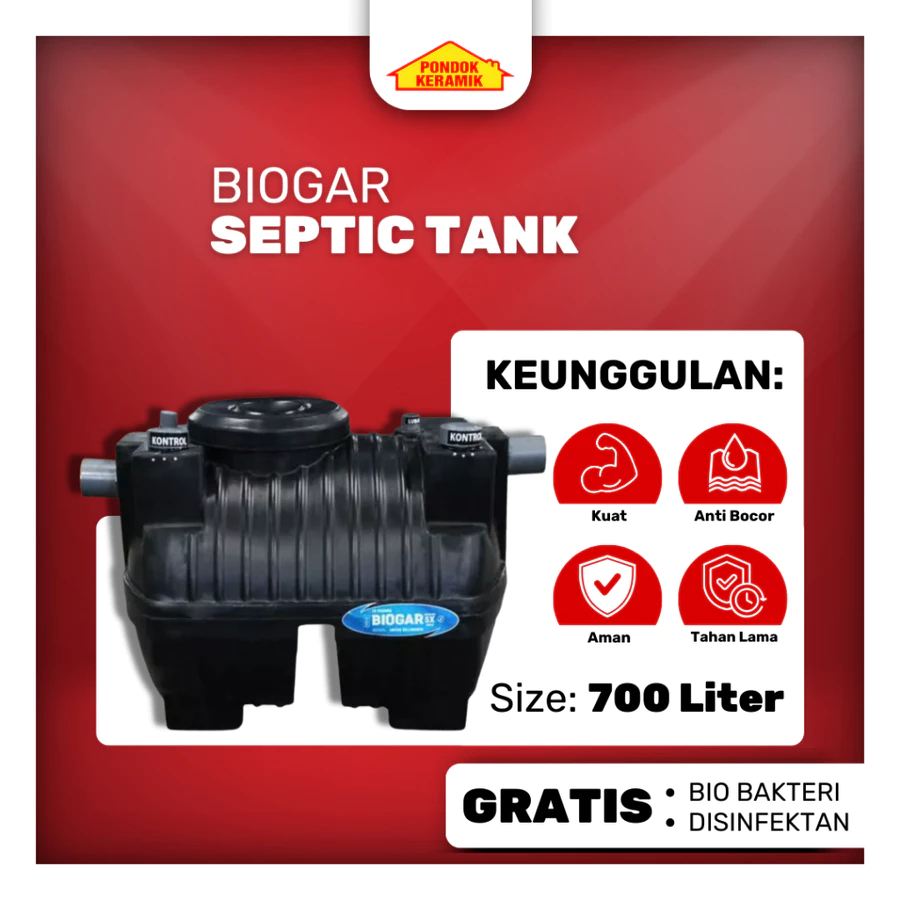 BIOGAR Septic Tank 700 liter Sepiteng Sepi Tank Tangki Septic Bio Septic Tank Bio Filter 5X Filtrasi Ramah Lingkungan