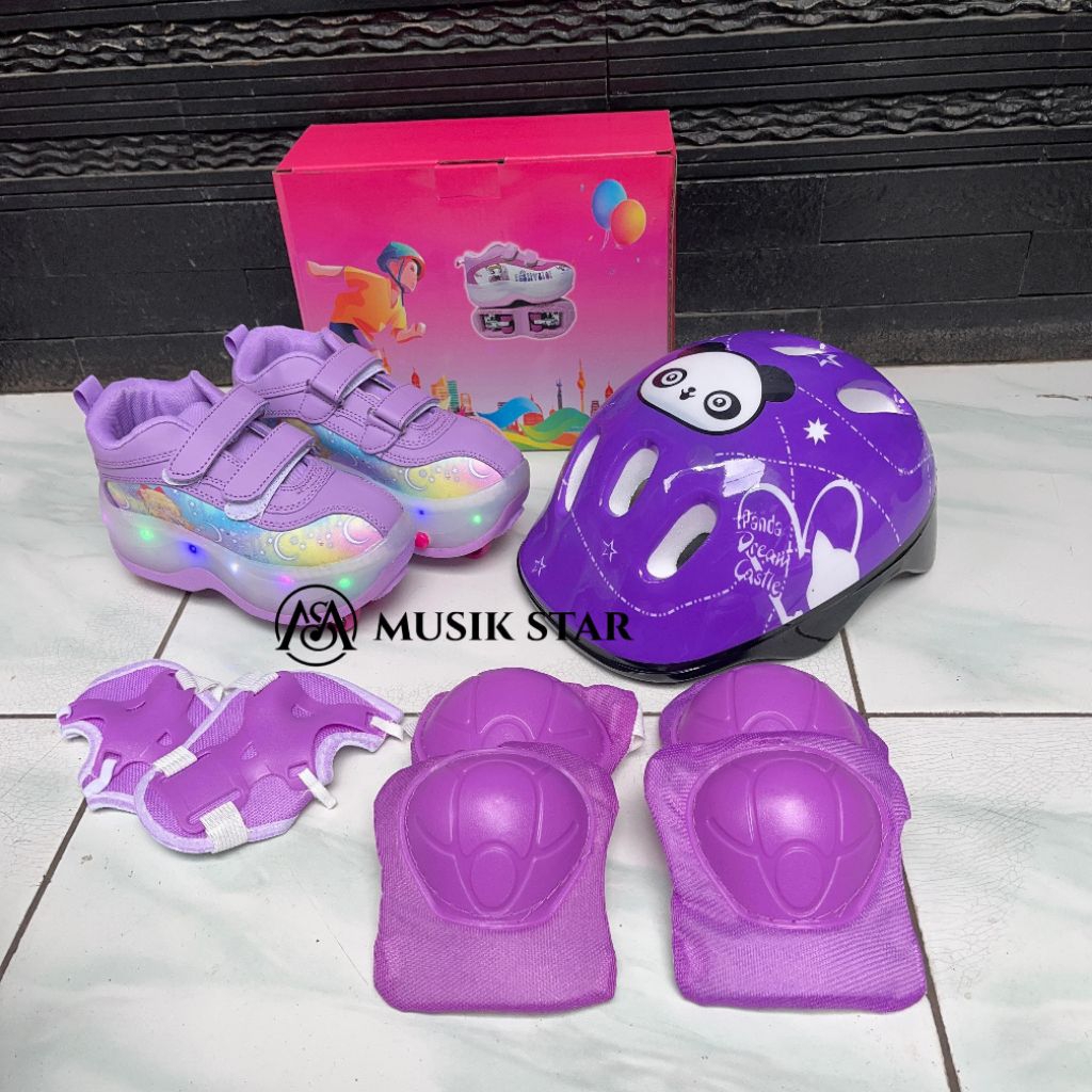 Jual Sepatu roda 4 LED karakter 2 fungsi full menyala dengan perekat ...