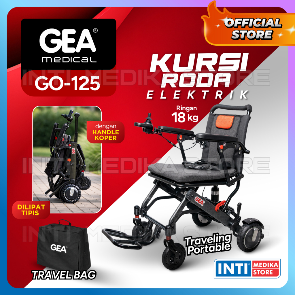 Jual [BARU 2026] GEA - Kursi Roda Elektrik Travel HANDLE KOPER GO125 ...