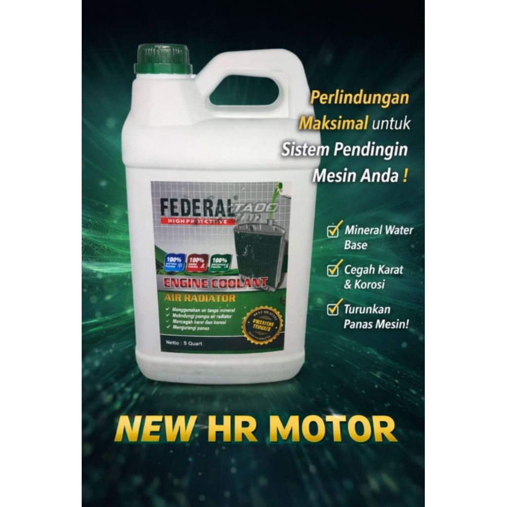 Jual AIR RADIATOR FEDERAL 5Liter - COOLANT MOTOR | Shopee Indonesia
