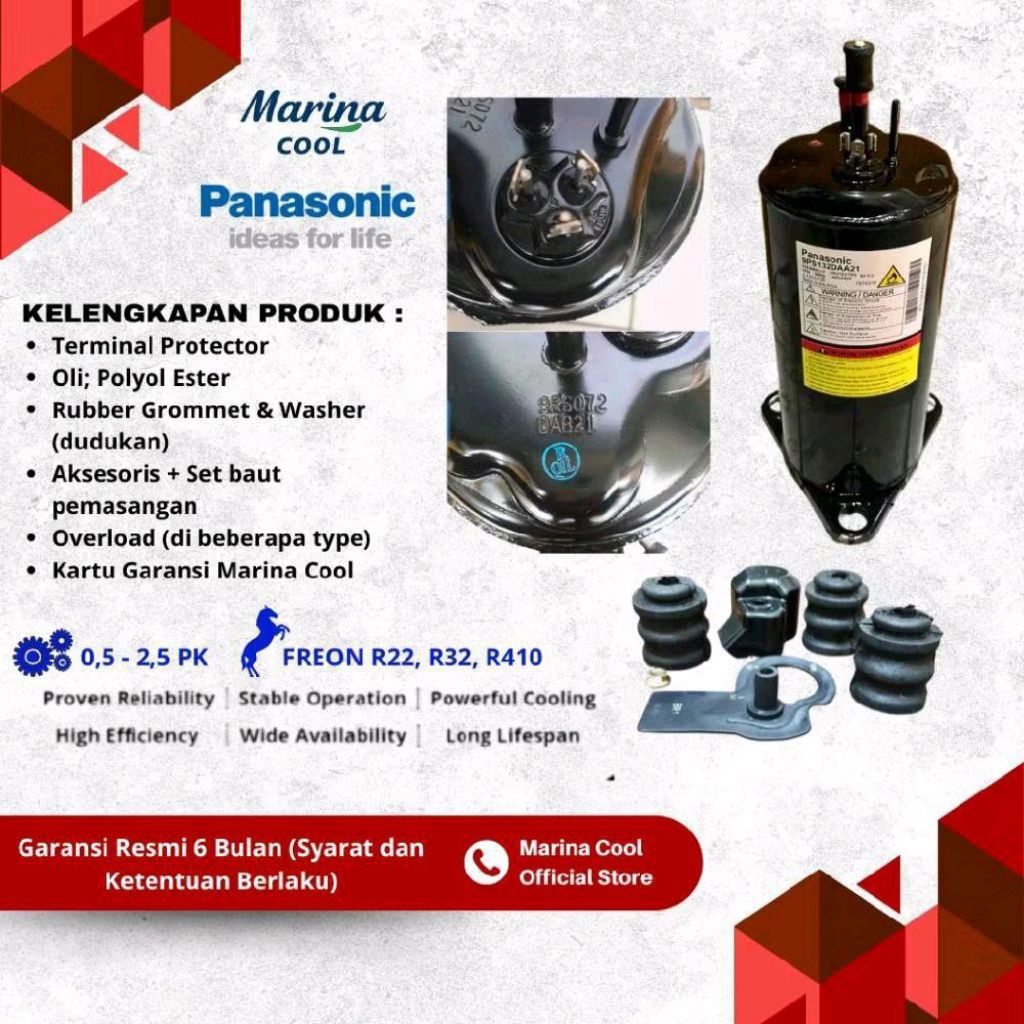 Jual Kompresor AC Split Panasonic Baru R32 & R22 1/2 - 2 PK | Shopee ...