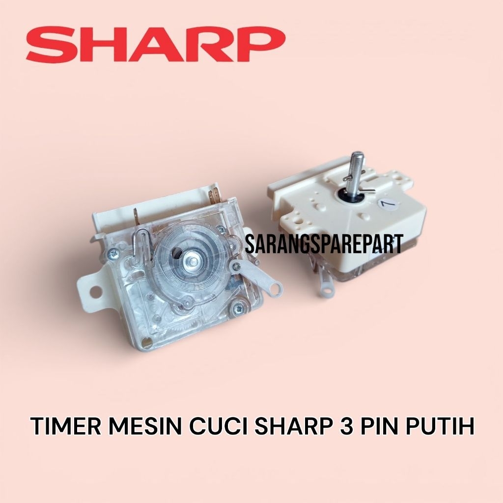 Jual TIMER SOCKET SHARP 3 PIN PUTIH ORIGINAL/ TIMER WASH SHARP 3 PIN ...