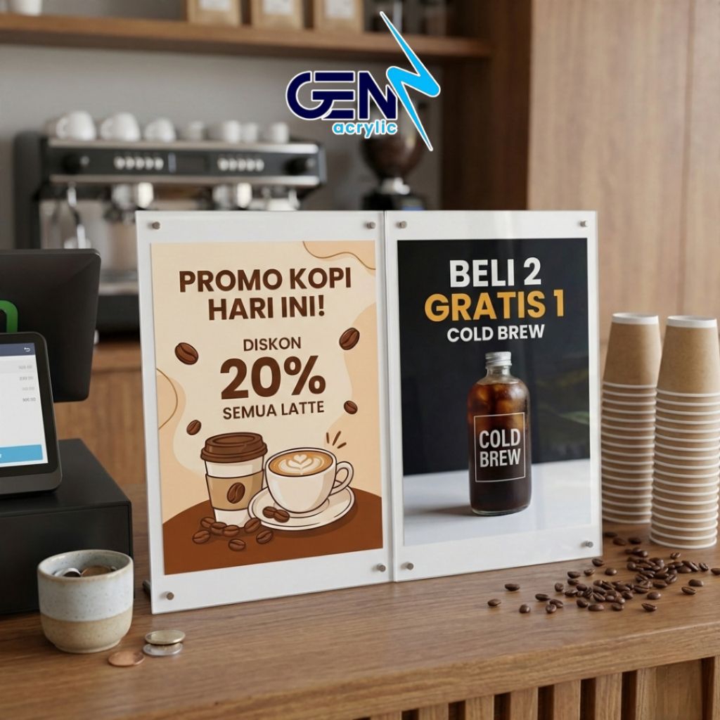 Jual Standing Frame Acrylic A4 Bening – Frame Meja Menu / Poster ...
