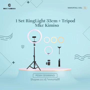 RingLight 1an 1Paket Ringlight 33CM Mode 3 Warna Tripod 2.1M Live Streaming Selfie IMMORTALL