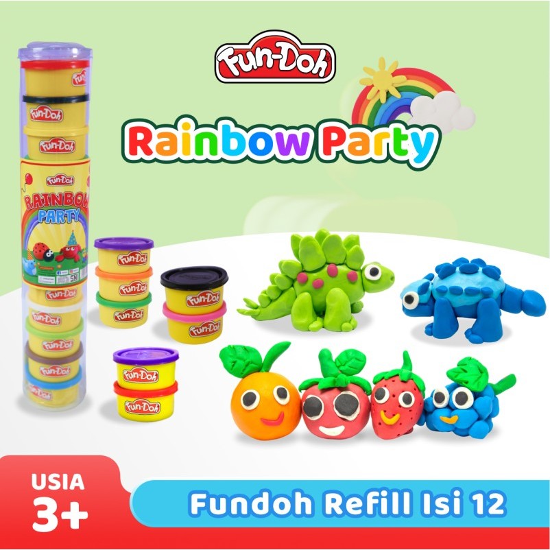 Jual FUNDOH MIX 12 Rainbow Multi Colors Isi Ulang Refill Lilin Fundoh ...