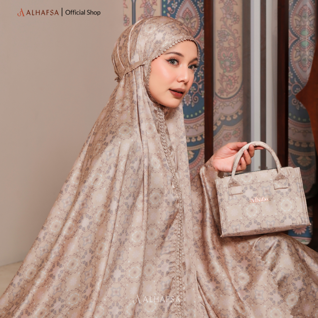 ALHAFSA - Mukena Dewasa Azra Silk Premium 2in1 Renda Motif Mewah