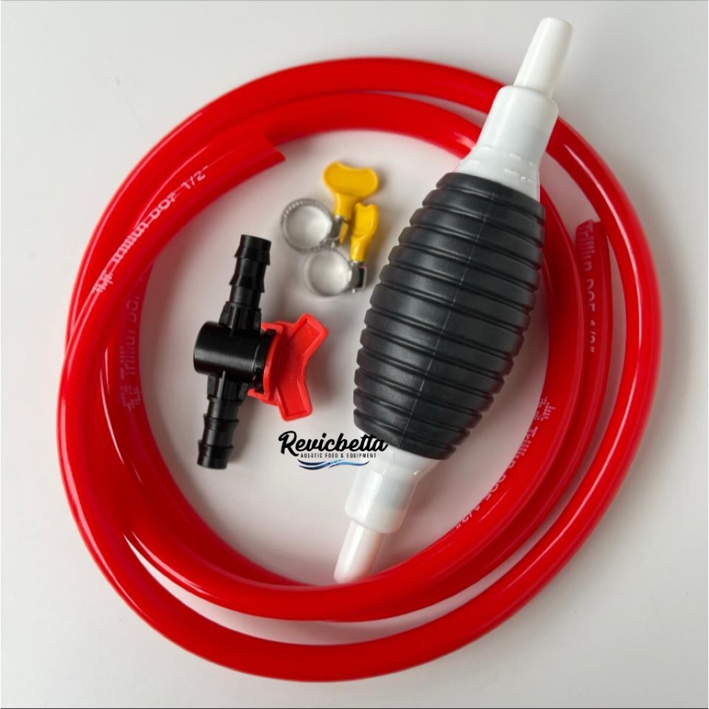 Jual Pompa Manual Pompa bensin Sifon Aquarium Cleaner Pump Selang Merah ...