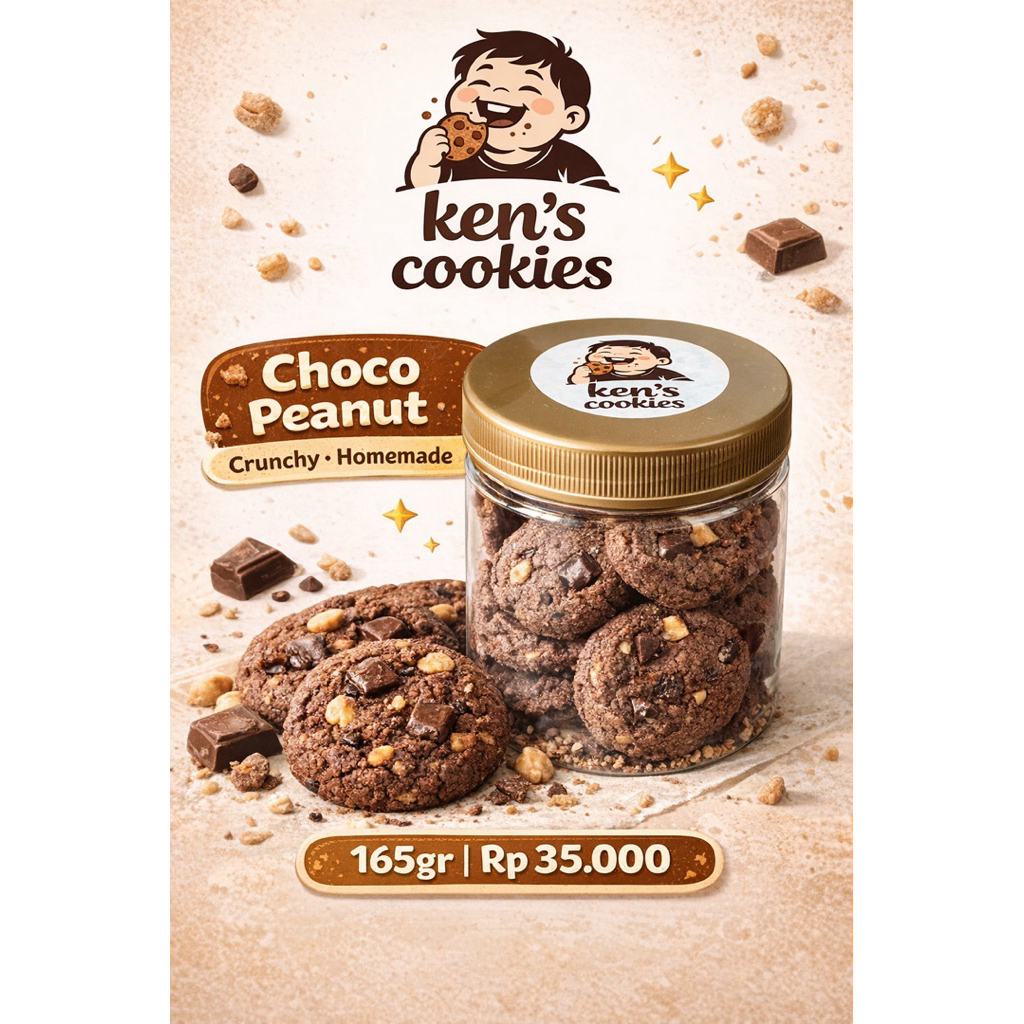 Jual Ken’s Cookies Choco Peanut 165gr – Cookies Crunchy Homemade dalam ...