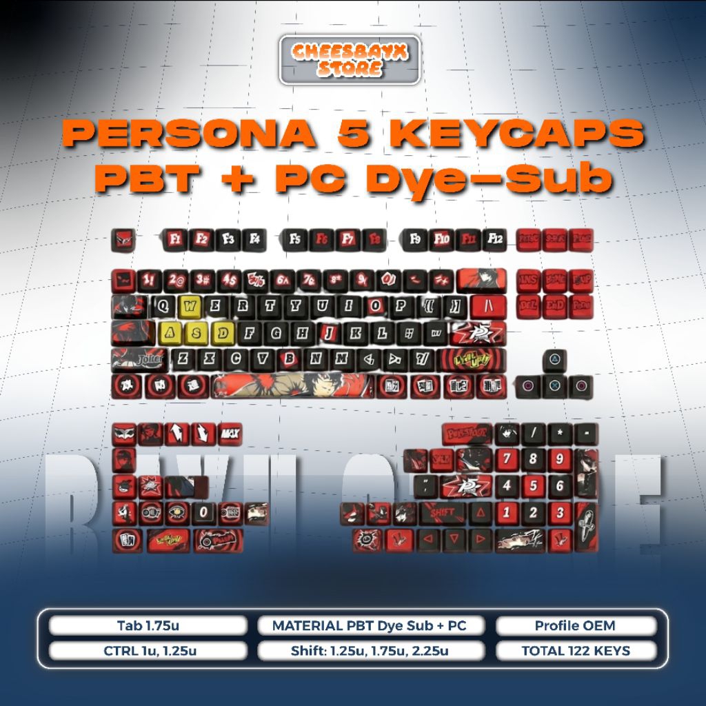Jual Persona 5 Keycaps PBT + PC Dye-Sub Keycaps Set | Shopee Indonesia