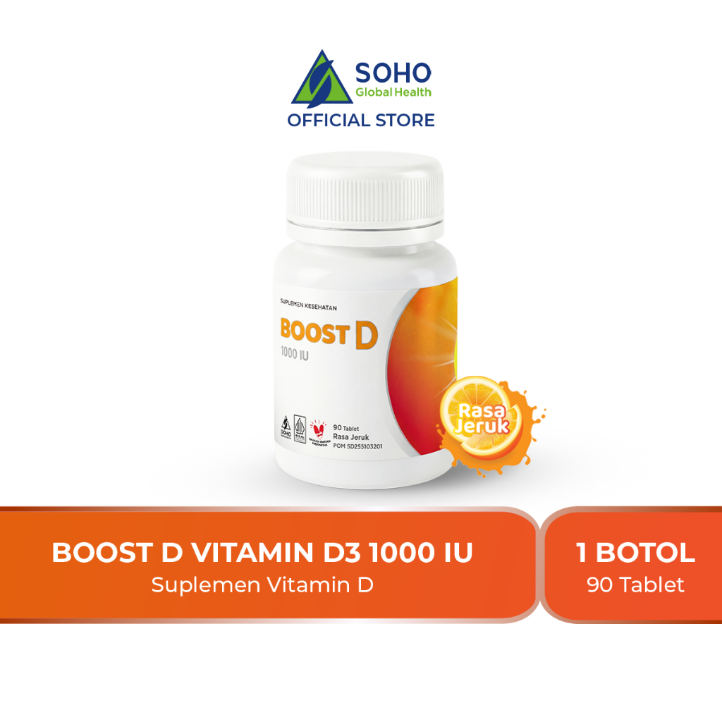 Jual Boost D 1000 IU Suplemen Vitamin D3 dalam Botol @90 Tablet ...