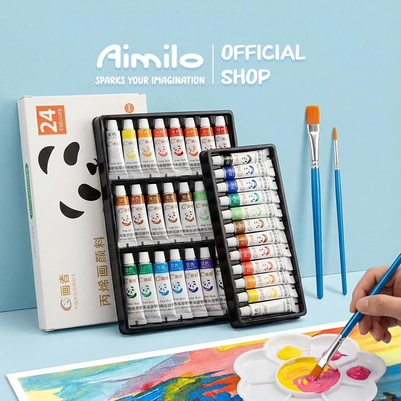 Jual [READY] Aimilo Cat Akrilik Set 12/24Warna Acrylic Paint Isi Palet ...