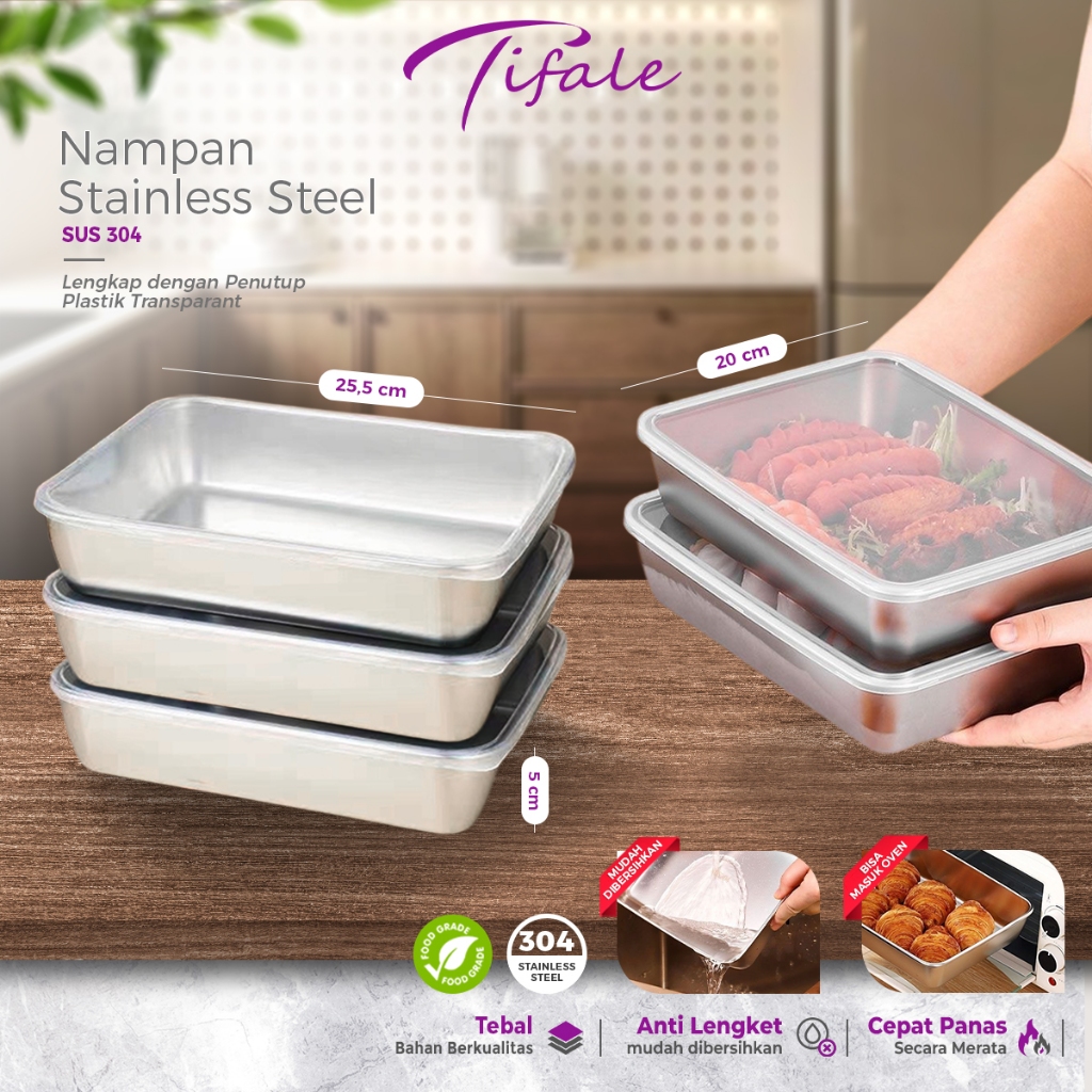 Jual Tifale Paket Food Container Stainless Steel Tutup Wadah Box ...
