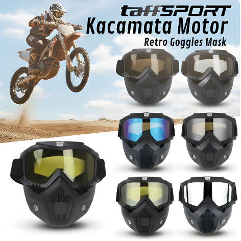 Jual TaffSPORT BOLLFO Kacamata Goggles Mask Motor Retro Windproof ...