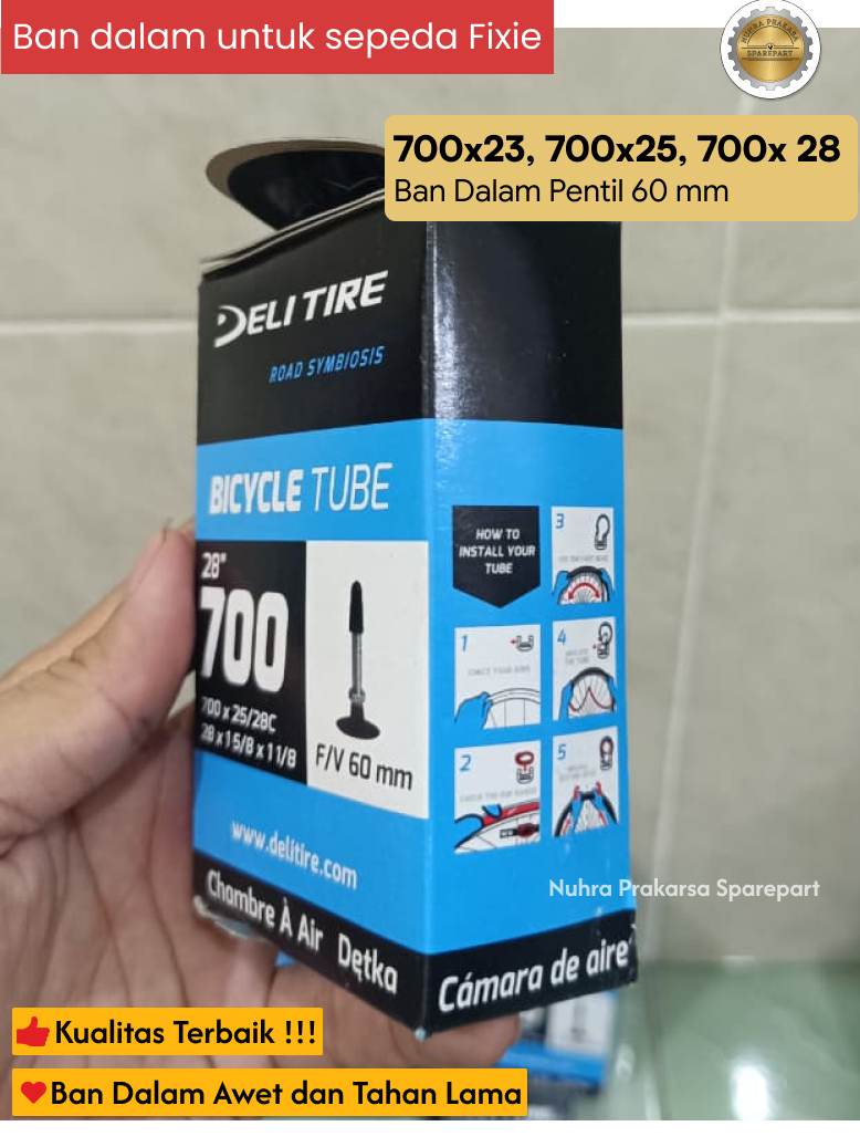 Jual Ban Dalam Sepeda Fixie ukuran 700 x 25 - 28C Deli Tire FV Pentil ...