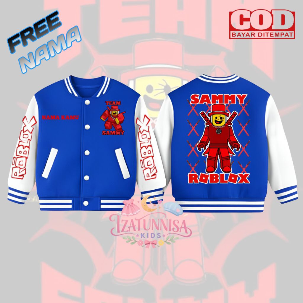 Jual Jaket Baseball Anak Unisex Roblox TEAM SAMMY Gratis Nama | Shopee ...