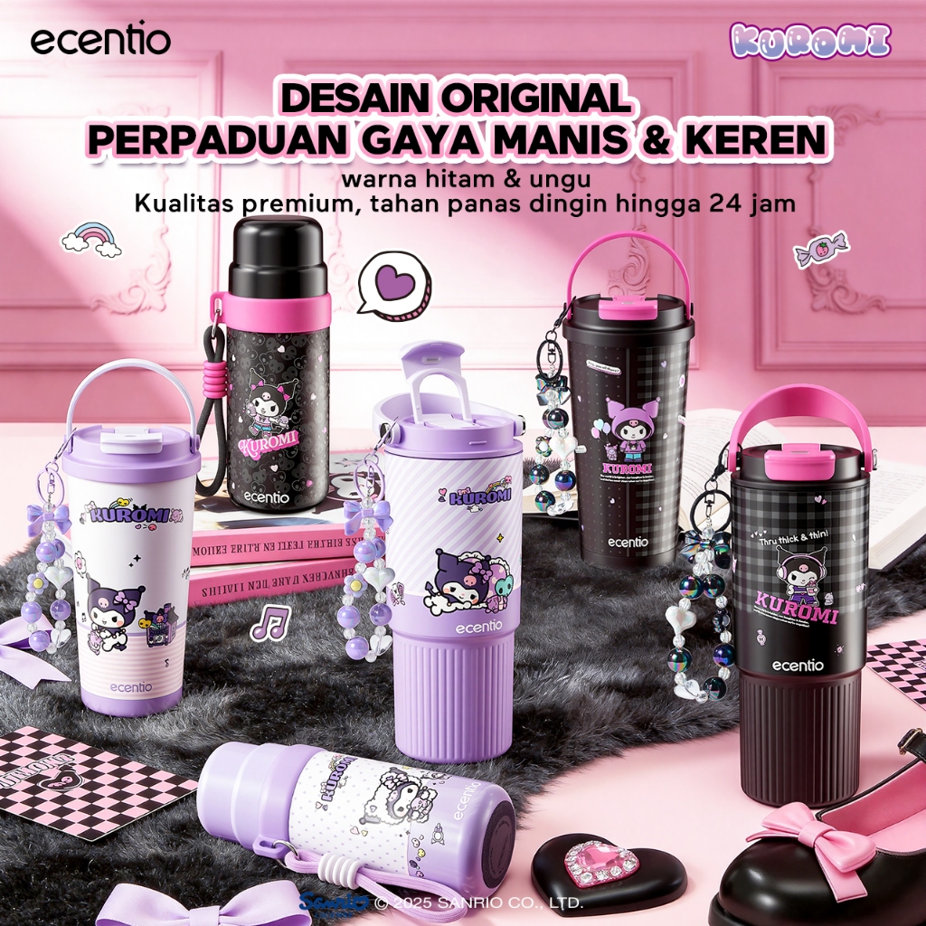 Kuromi Sanrio Tumbler Double Vacuum Insulated