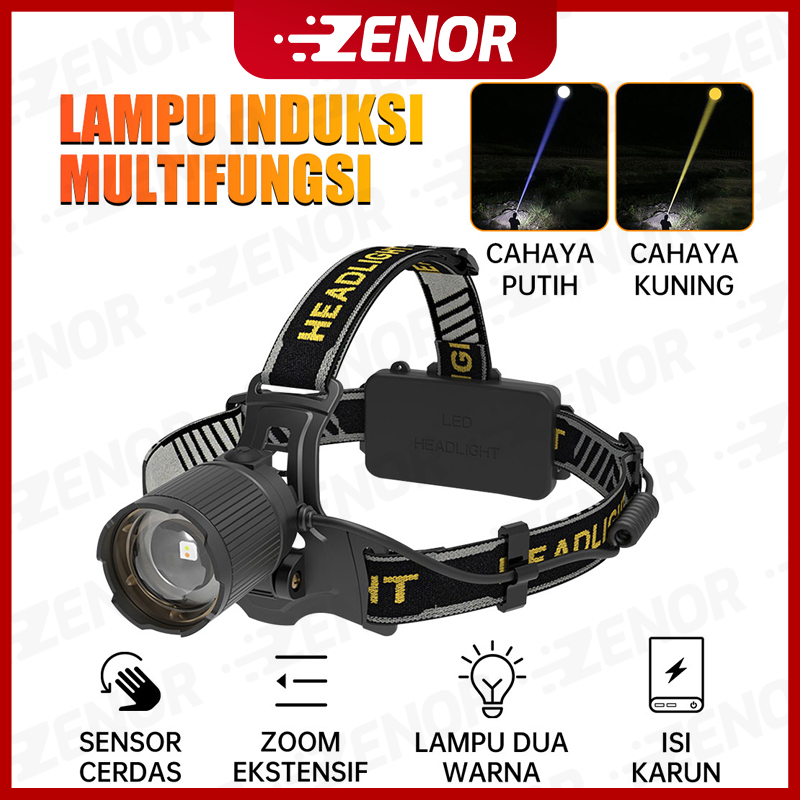 Jual Senter Kepala LED 4 Mode Zoom USB Charging Senter Kepala LED ...