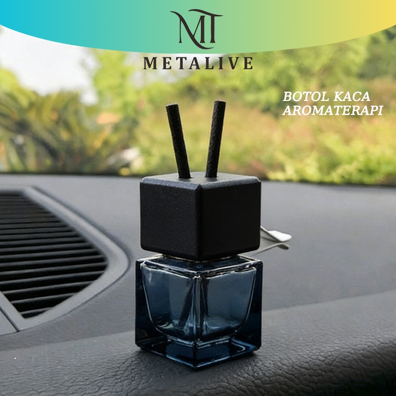 METALIVE Gradasi Hitam Parfum Mobil Clip Ventilasi AC Botol Kaca Kosong Aromaterapi Hiasan Outlet Mobil Mewah