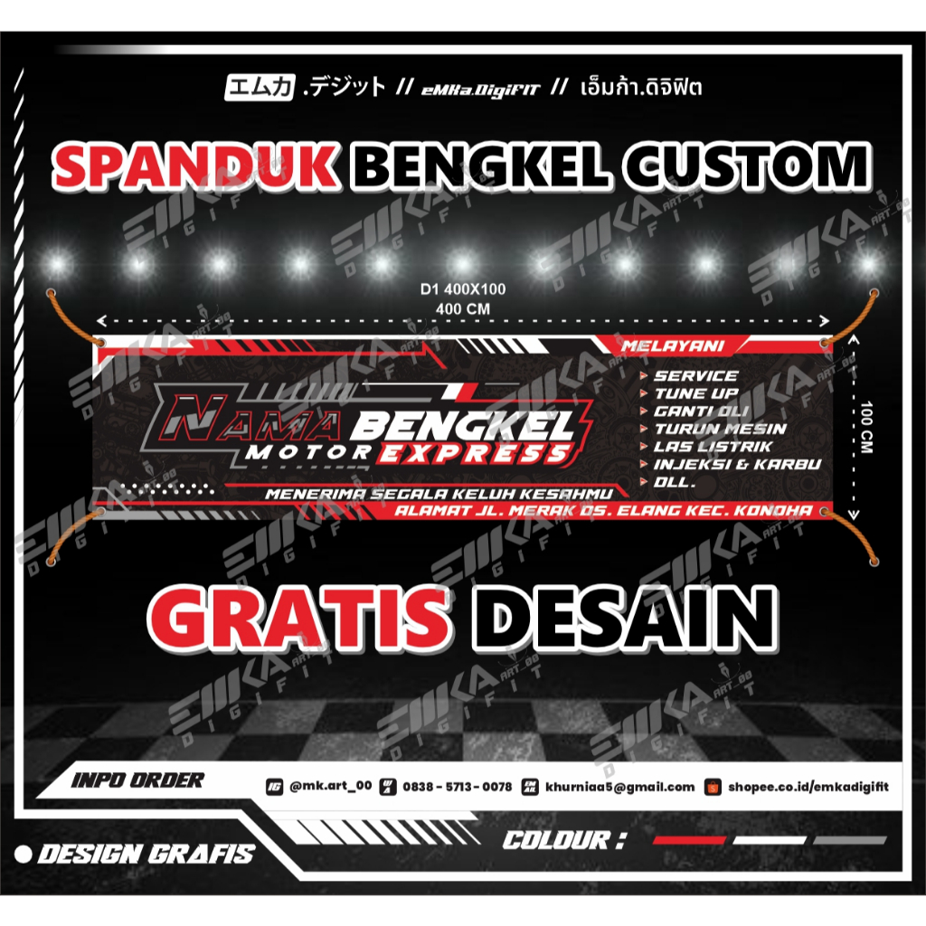 Jual Spanduk Bengkel Motor Concept Racing, Spanduk Banner bengkel Motor ...