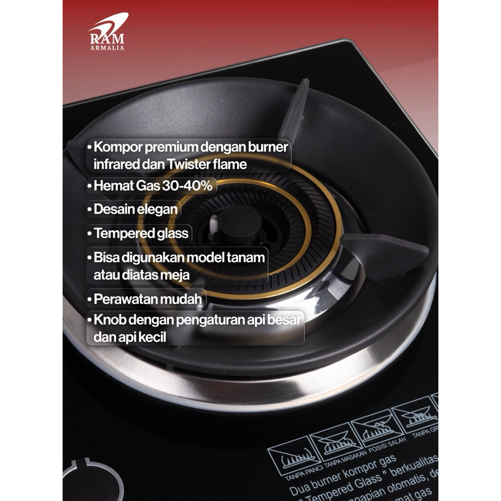 Jual RAM Armalia Gas Stove (Burner Infrared dan Api Tornado) | Shopee ...