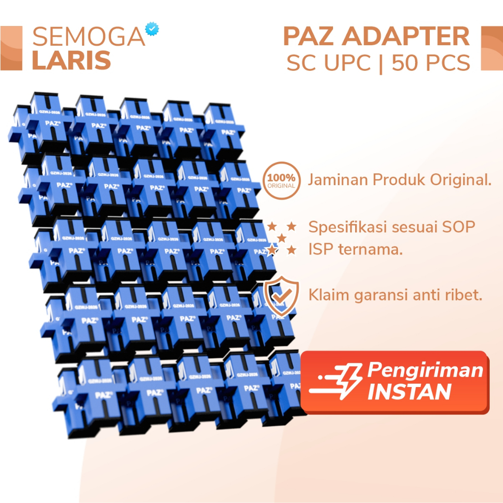 Jual Barel PAZ 50pcs SC UPC Original - Adapter FO FTTH - Coupler Precon ...
