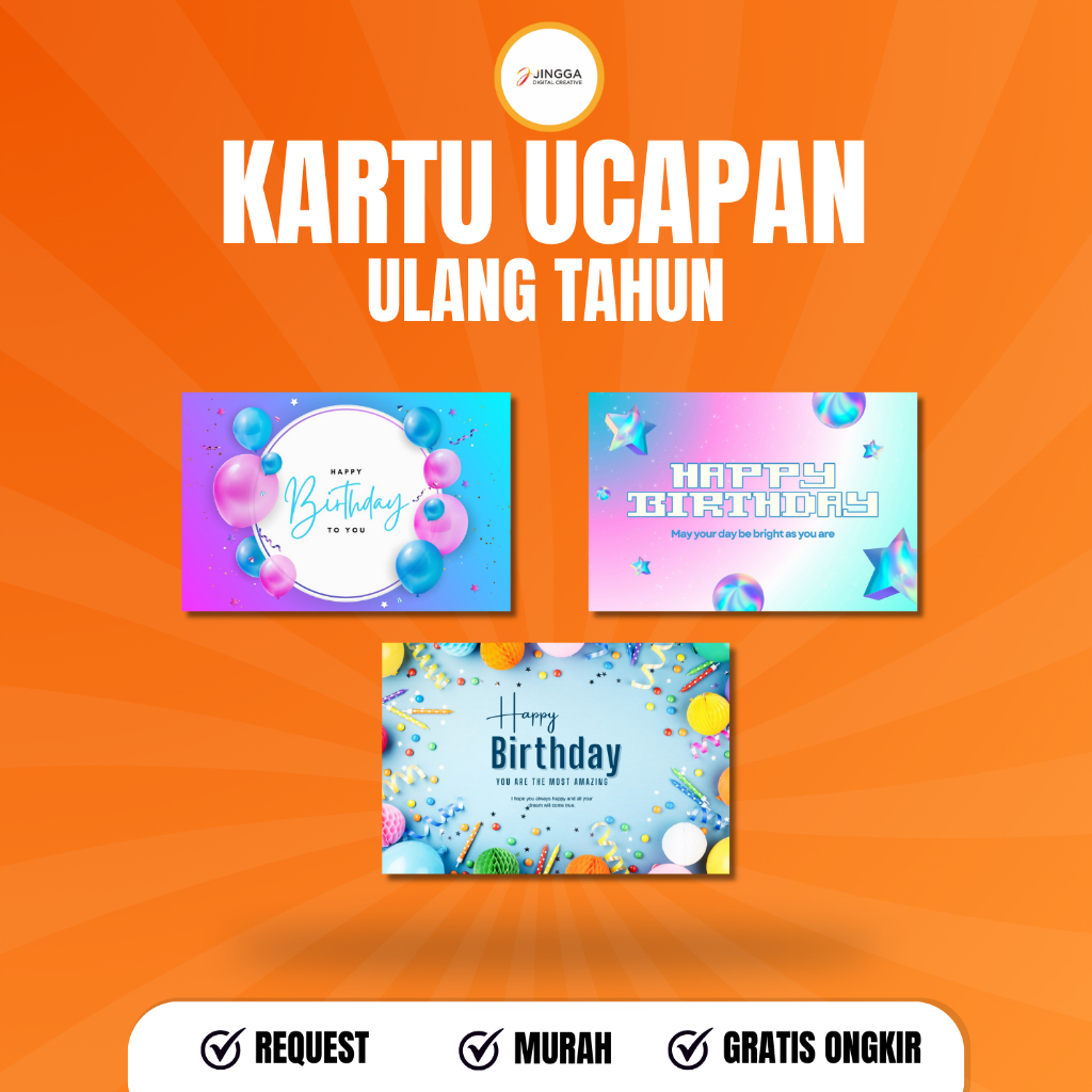 Jual [ISI 25 PCS] Kartu Ucapan Ulang tahun | Kartu Ucapan Birthday ...