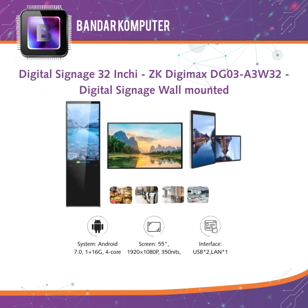 Jual Digital Signage 32 Inchi - ZK Digimax DG03-A3W Series 32 - Digital ...