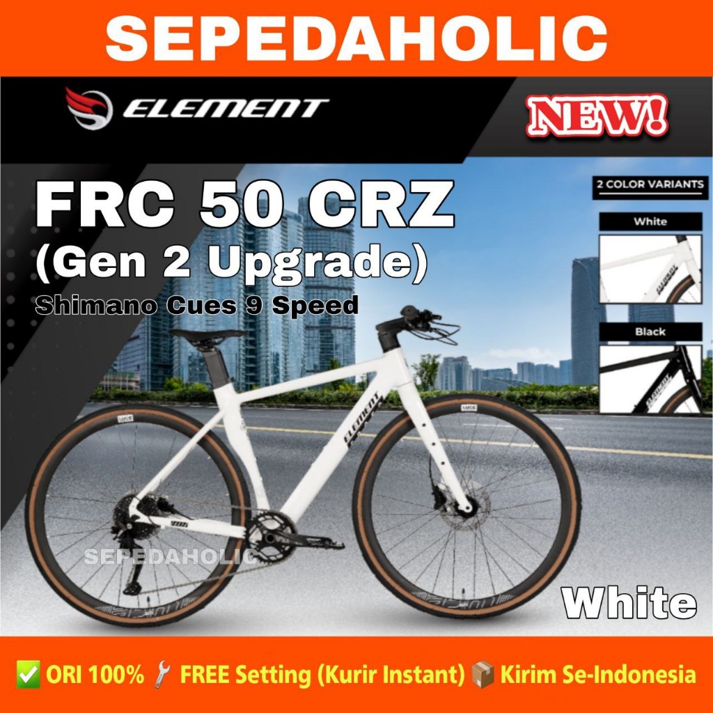 Jual Sepeda Hybrid ELEMENT FRC 50 CRZ 9 Speed Alloy Hidrolic Balap ...