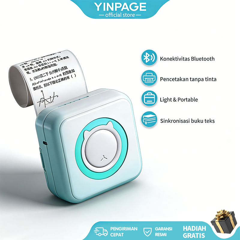 Jual Mini Portable Stiker Thermal Printer Bluetooth Inkless Pocket ...