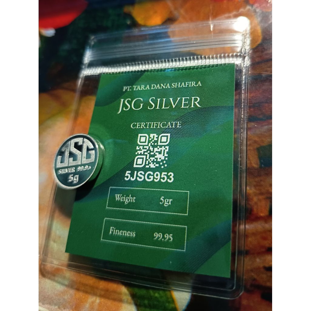 Jual PERAK BATANGAN JSG SILVER 5 GRAM DIPRODUKSI OLEH PT TARA DANA ...