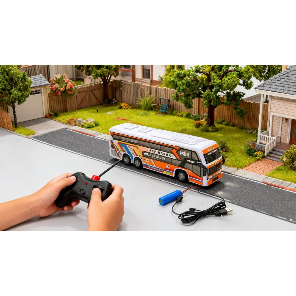 Jual RC Bus Basuri Jetbus 3+ Double Decker Simulation Remote Control ...