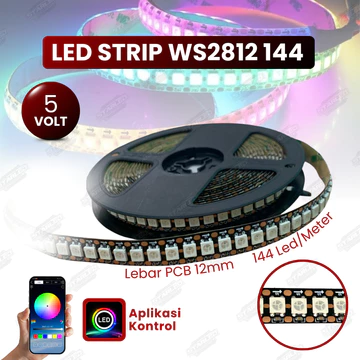 Lampu Led Strip Ws2812B 144 Led Alis Rgb 5V Per Meter