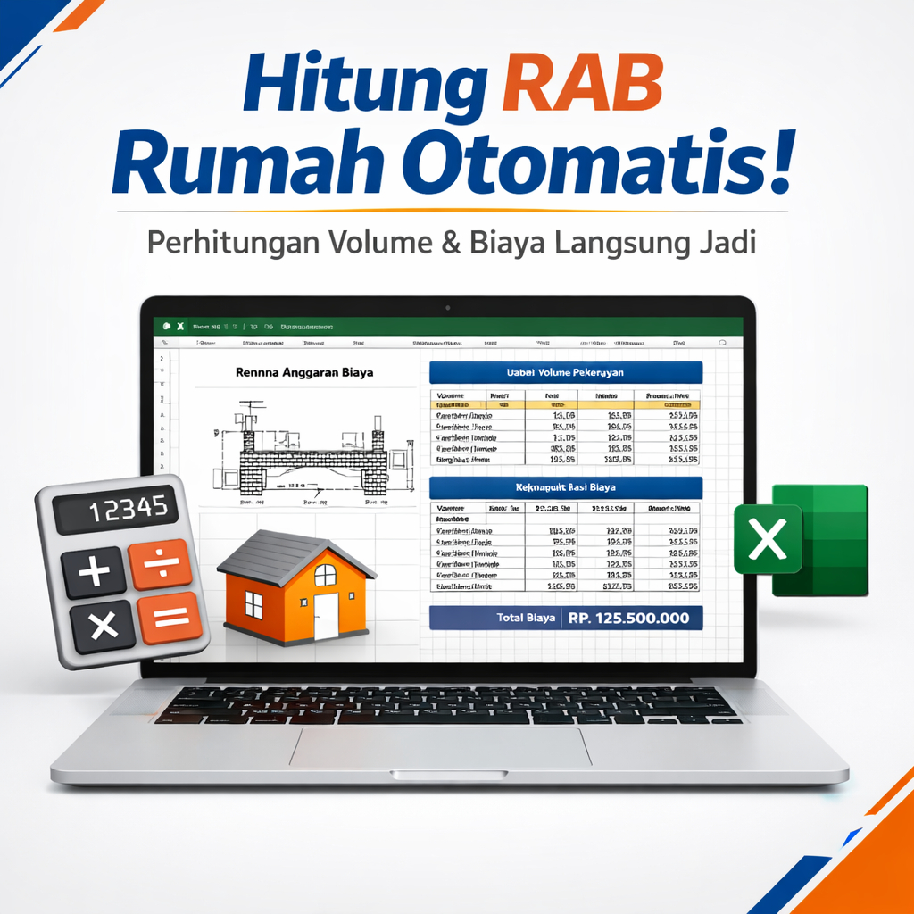 Jual Template Excel RAB Bangunan Rumah Otomatis | Hitung Volume & Biaya ...