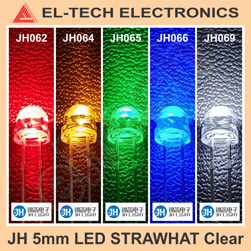 Jual JH 5mm LED STRAWHAT Round Lamp 5 mm Lampu Topi Jerami Bulat Bundar ...