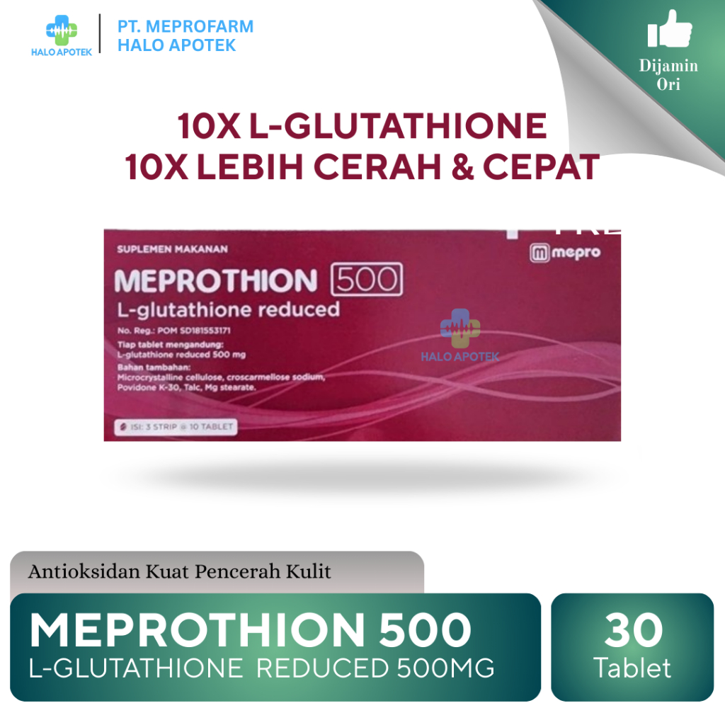 Jual Meprothion L-Glutathione 500mg 1box |30 tablet | Shopee Indonesia