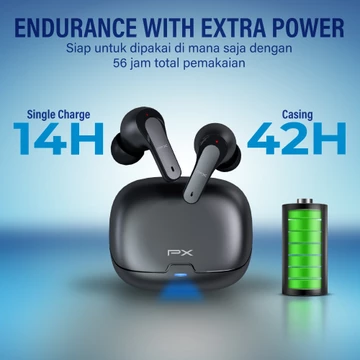 Headset TWS Earphone Bluetooth 6.0 Headphone Earbuds True Wireless PX Q60i Black