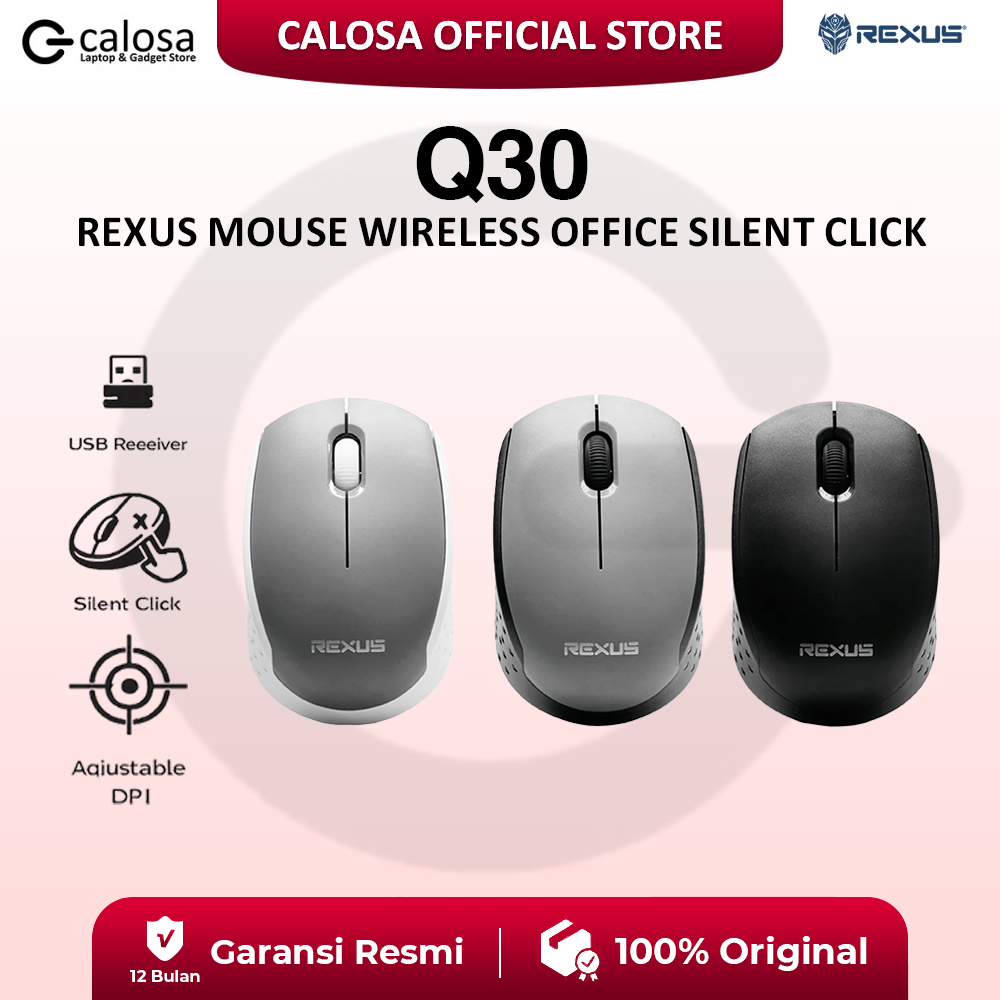 Jual Mouse Wireless Office REXUS Q30 Silent Click | Shopee Indonesia