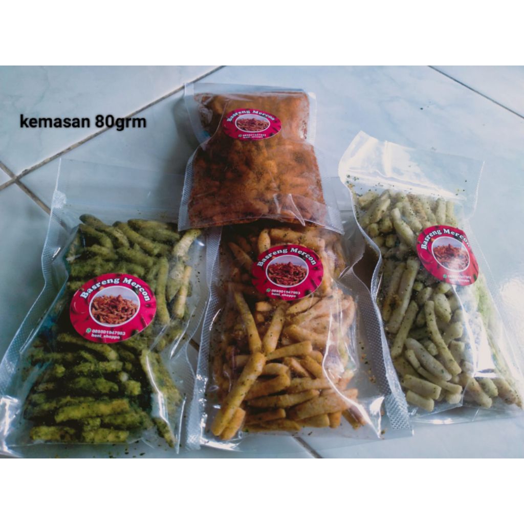 Jual Basreng Mercon Super pedas Renyah gurih kemasan (80grm) | Shopee ...