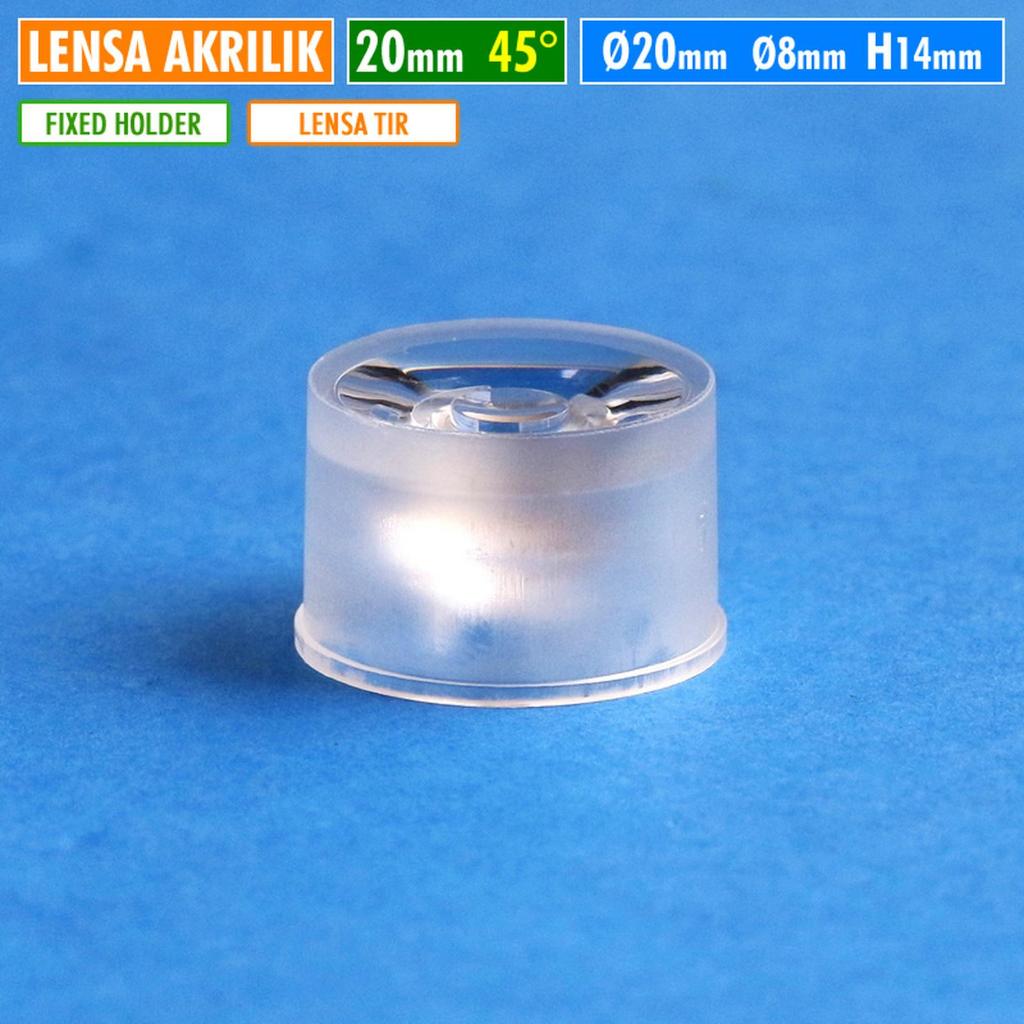Jual Lensa TIR HPL 20mm 45 Derajat Akrilik Led HPL 1W 3W 5W Fixed ...